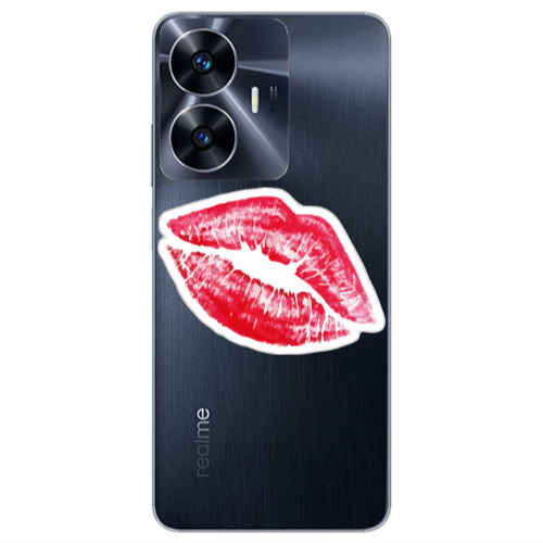Realme Note 50 Drooling Tongue Transparent Silicone TPU Θήκη