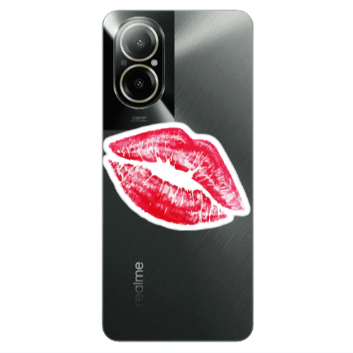 Realme C67 Drooling Tongue Transparent Silicone TPU Θήκη