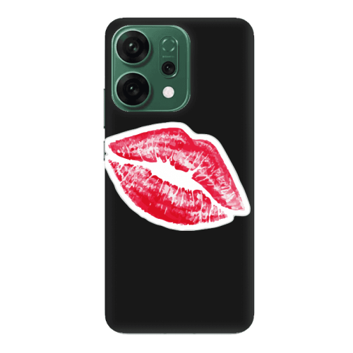 Oppo RENO 14 Drooling Tongue Black Colored Silicone TPU Θήκη