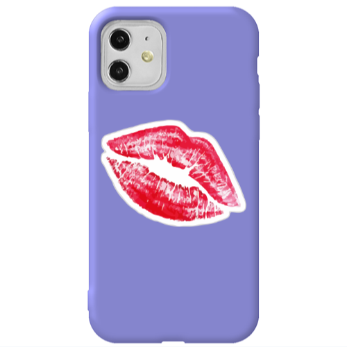 Apple iPhone 11  Drooling Tongue Purple Colored Silicone TPU Θήκη