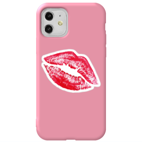Apple iPhone 11  Drooling Tongue Pink Colored Silicone TPU Θήκη