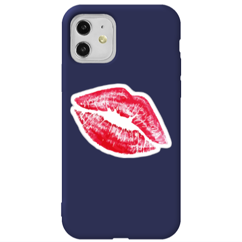 Apple iPhone 11  Drooling Tongue Dark blue Colored Silicone TPU Θήκη