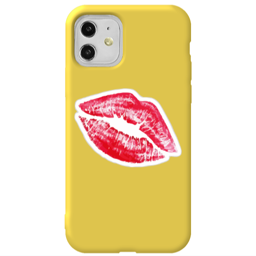 Apple iPhone 11  Drooling Tongue Yellow Colored Silicone TPU Θήκη
