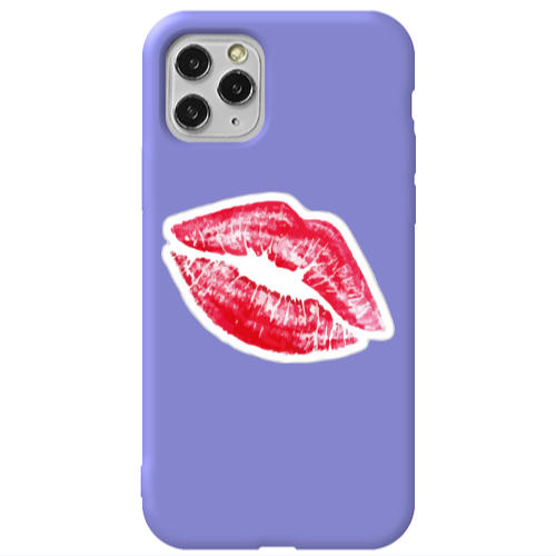 Apple iPhone 11 Pro Drooling Tongue Purple Colored Silicone TPU Θήκη