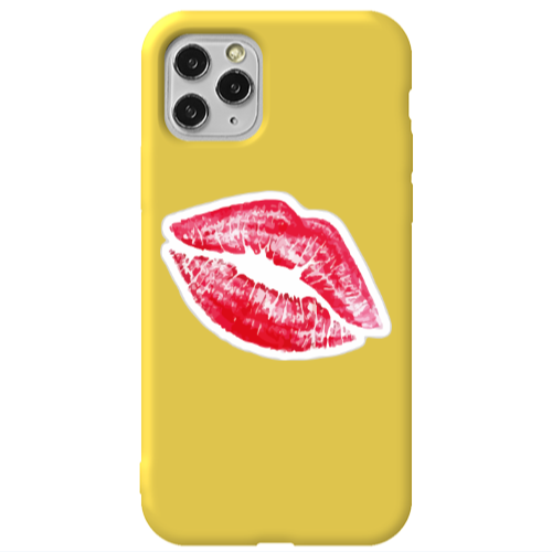 Apple iPhone 11 Pro Drooling Tongue Yellow Colored Silicone TPU Θήκη