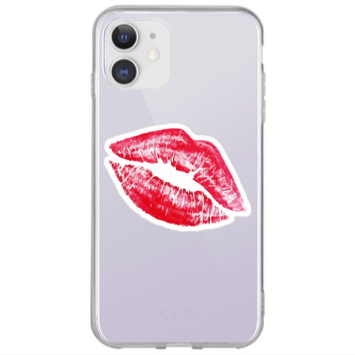 Apple iPhone 12 Drooling Tongue Transparent Silicone TPU Θήκη