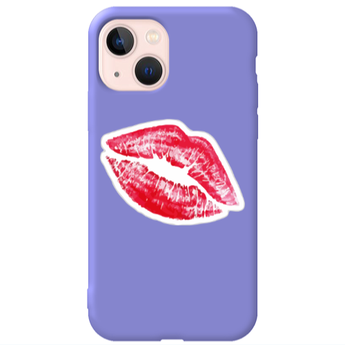 Apple iPhone 13 Drooling Tongue Purple Colored Silicone TPU Θήκη