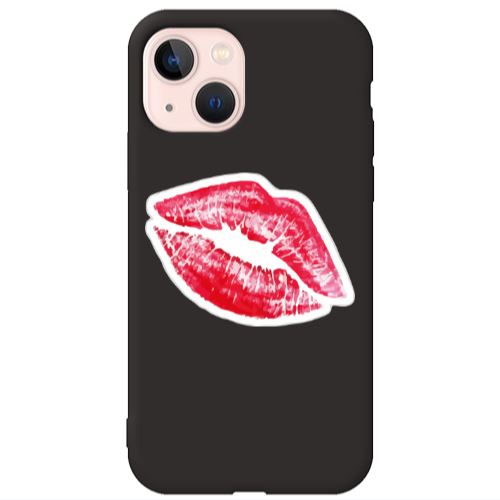 Apple iPhone 13 Drooling Tongue Black Colored Silicone TPU Θήκη