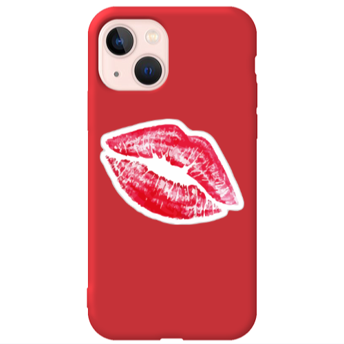 Apple iPhone 13 Drooling Tongue Red Colored Silicone TPU Θήκη