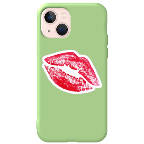 Apple iPhone 13 Drooling Tongue Light Green Colored Silicone TPU Θήκη