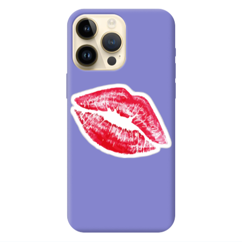 Apple iPhone 13 Pro Max Drooling Tongue Purple Colored Silicone TPU Θήκη