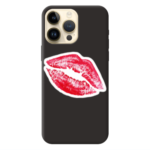 Apple iPhone 13 Pro Max Drooling Tongue Black Colored Silicone TPU Θήκη