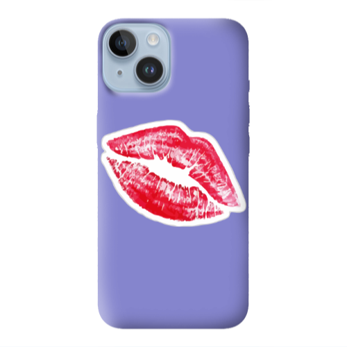 Apple iPhone 14  Drooling Tongue Purple Colored Silicone TPU Θήκη