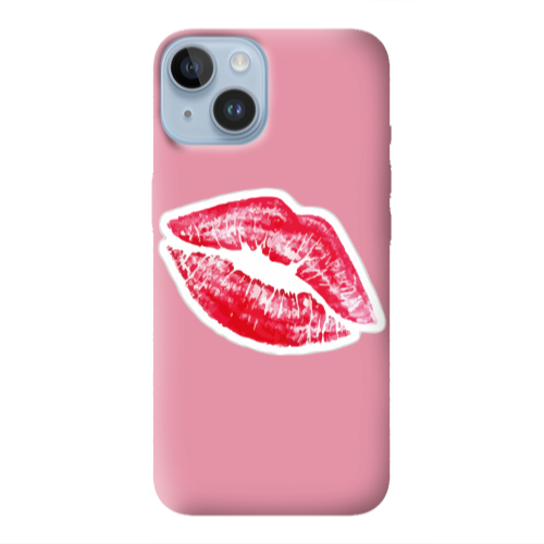 Apple iPhone 14  Drooling Tongue Pink Colored Silicone TPU Θήκη