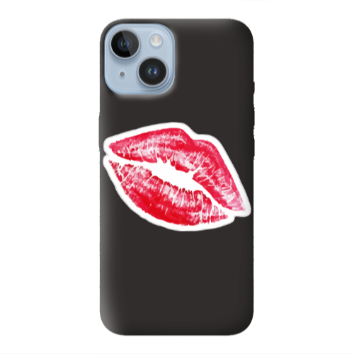 Apple iPhone 14  Drooling Tongue Black Colored Silicone TPU Θήκη