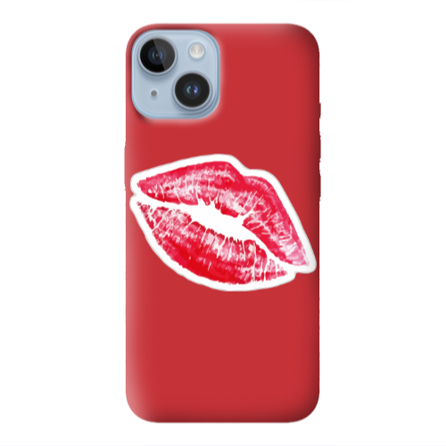 Apple iPhone 14 Plus Drooling Tongue Red Colored Silicone TPU Θήκη