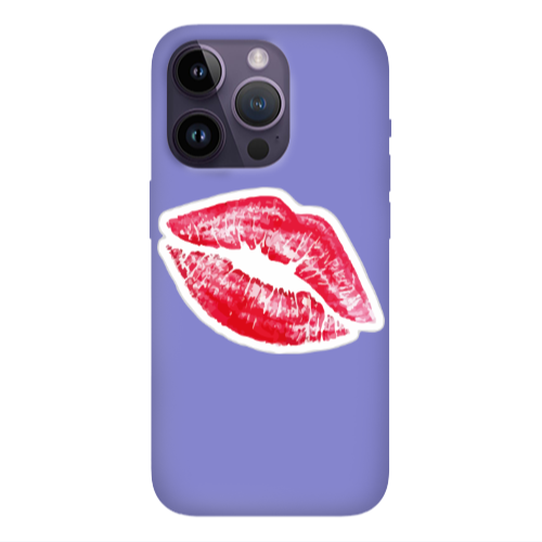 Apple iPhone 14 Pro  Drooling Tongue Purple Colored Silicone TPU Θήκη