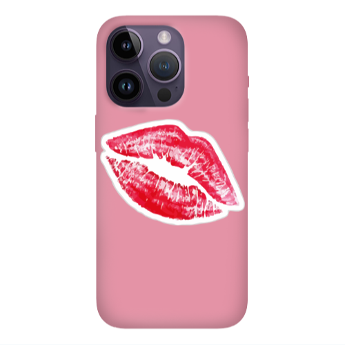 Apple iPhone 14 Pro  Drooling Tongue Pink Colored Silicone TPU Θήκη