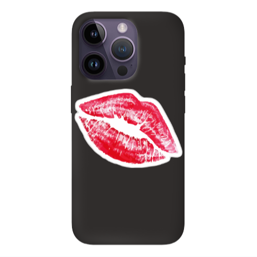 Apple iPhone 14 Pro Max Drooling Tongue Black Colored Silicone TPU Θήκη