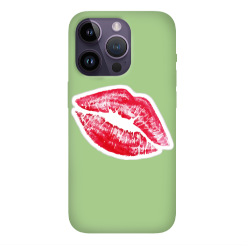 Apple iPhone 14 Pro Max Drooling Tongue Light Green Colored Silicone TPU Θήκη