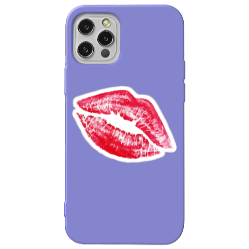 Apple iPhone 13 Pro Drooling Tongue Purple Colored Silicone TPU Θήκη