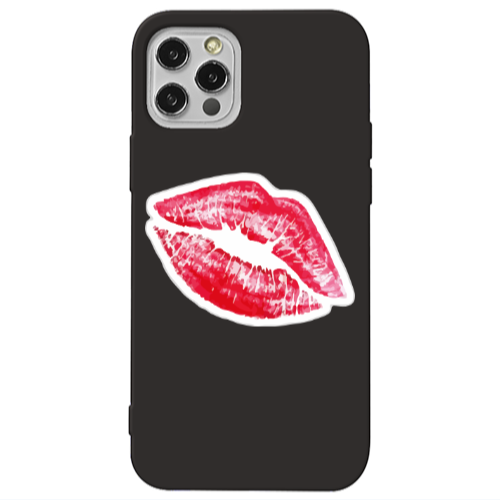 Apple iPhone 13 Pro Drooling Tongue Black Colored Silicone TPU Θήκη