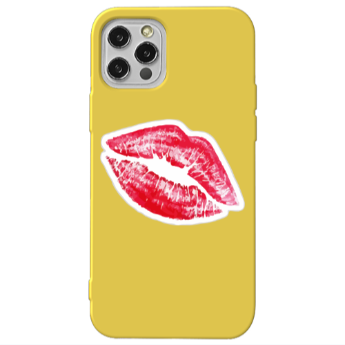 Apple iPhone 13 Pro Drooling Tongue Yellow Colored Silicone TPU Θήκη