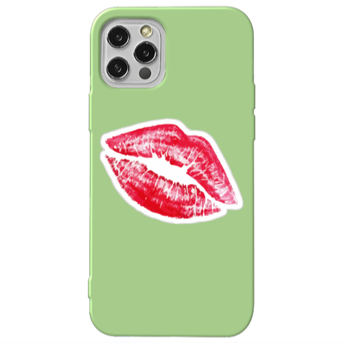 Apple iPhone 12 Pro Max Drooling Tongue Light Green Colored Silicone TPU Θήκη
