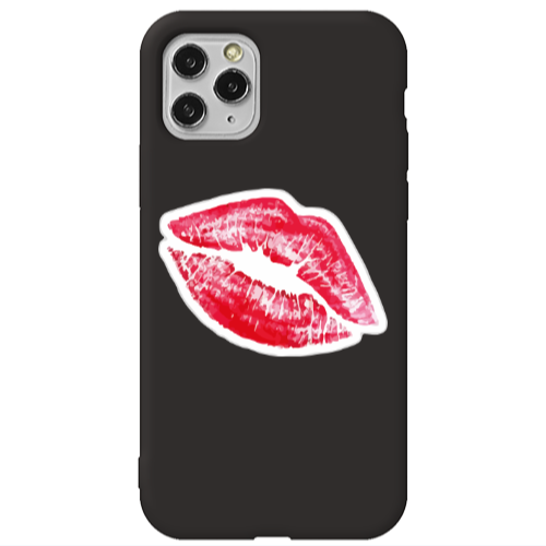 Apple iPhone 11 Pro Max Drooling Tongue Black Colored Silicone TPU Θήκη