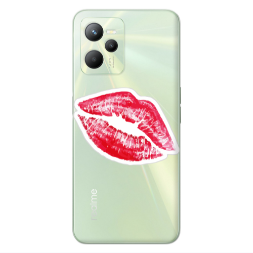 Realme C35 Drooling Tongue Transparent Silicone TPU Θήκη