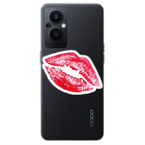 Oppo Reno 7 Lite Drooling Tongue Transparent Silicone TPU Θήκη