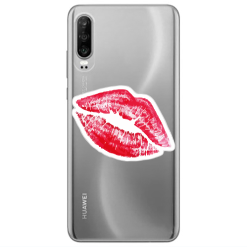 Huawei P30 Drooling Tongue Transparent Silicone TPU Θήκη