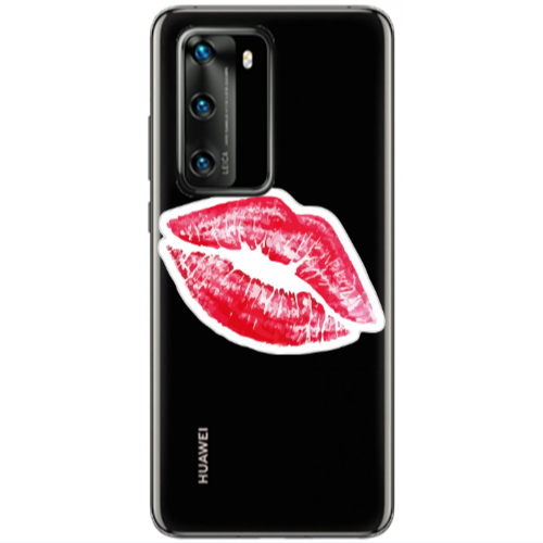 Huawei P40 Drooling Tongue Transparent Silicone TPU Θήκη