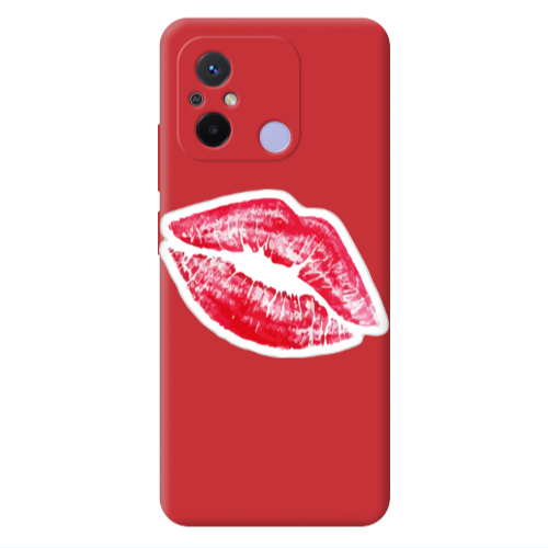 Xiaomi Redmi 12C Faint Kiss Red Colored Silicone TPU Θήκη