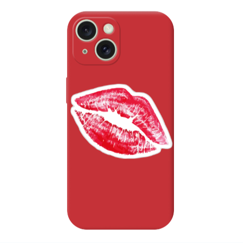 Apple iPhone 15 Drooling Tongue Red Colored Silicone TPU Θήκη