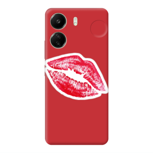 Xiaomi Redmi 13C Faint Kiss Red Colored Silicone TPU Θήκη