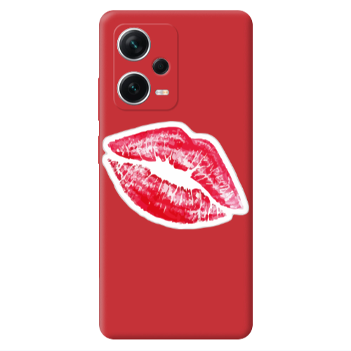 Xiaomi Poco X5 Faint Kiss Red Colored Silicone TPU Θήκη