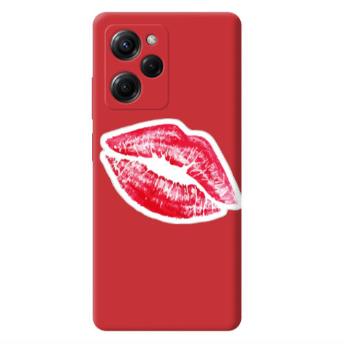 Xiaomi Poco X5 Pro Faint Kiss Red Colored Silicone TPU Θήκη
