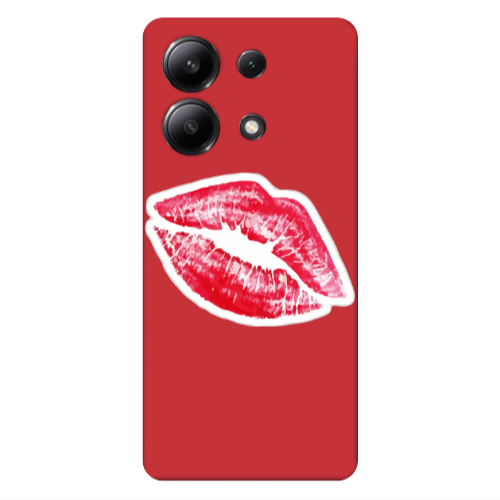 Xiaomi Redmi Note 13 4G Faint Kiss Red Colored Silicone TPU Θήκη