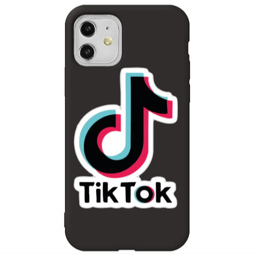 Apple iPhone 11  Tik Tok Black Colored Silicone TPU Θήκη