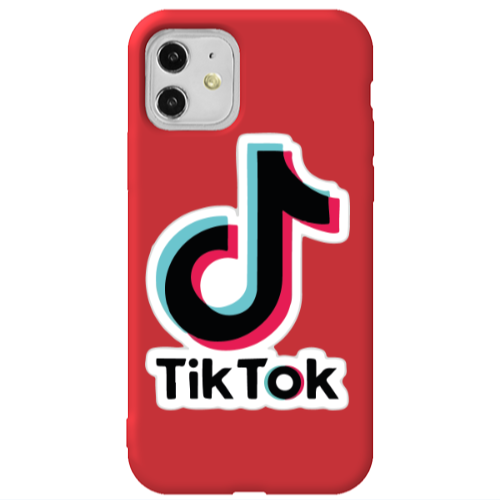 Apple iPhone 11  Tik Tok Red Colored Silicone TPU Θήκη