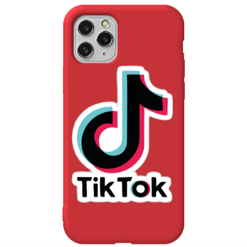 Apple iPhone 11 Pro Tik Tok Red Colored Silicone TPU Θήκη