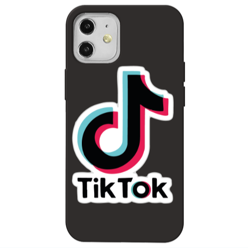 Apple iPhone 12 Tik Tok Black Colored Silicone TPU Θήκη