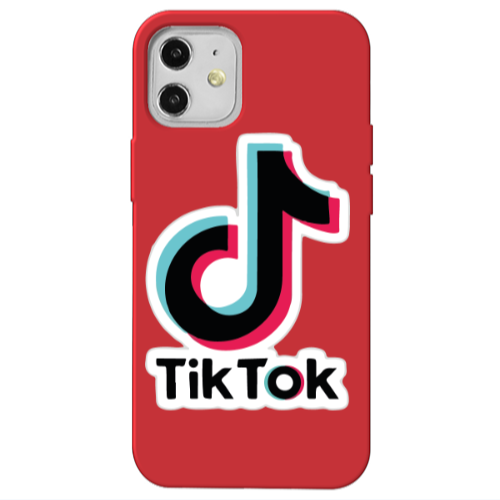 Apple iPhone 12 Tik Tok Red Colored Silicone TPU Θήκη