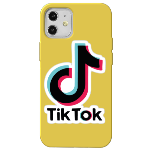 Apple iPhone 12 Tik Tok Yellow Colored Silicone TPU Θήκη