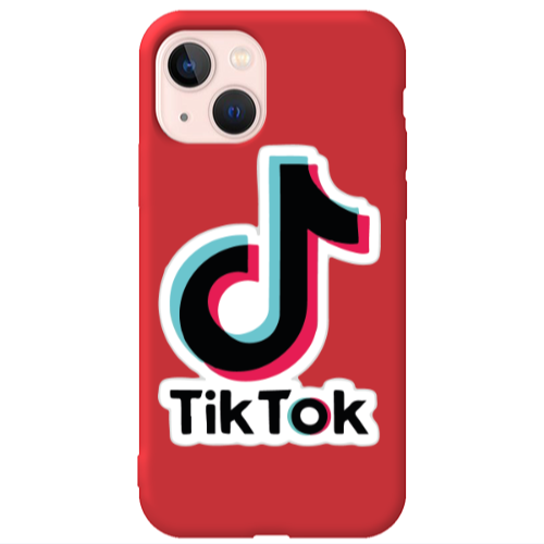 Apple iPhone 13 Tik Tok Red Colored Silicone TPU Θήκη