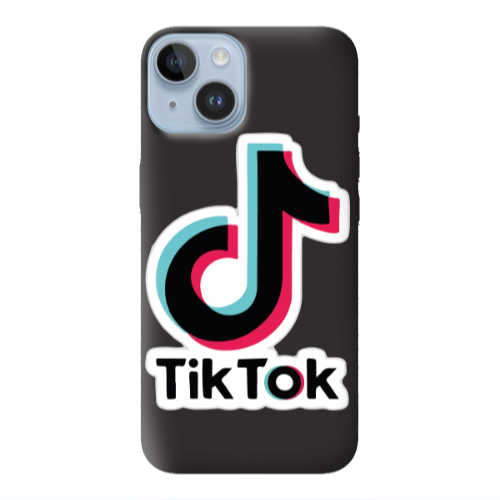 Apple iPhone 14  Tik Tok Black Colored Silicone TPU Θήκη