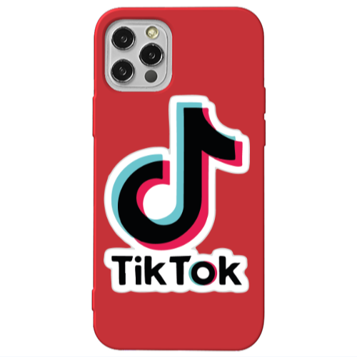 Apple iPhone 12 Pro Tik Tok Red Colored Silicone TPU Θήκη