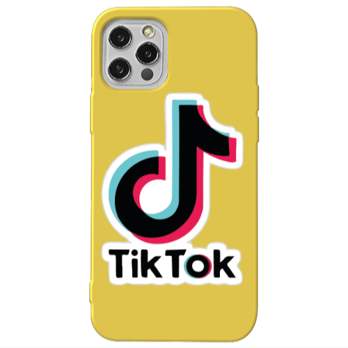 Apple iPhone 12 Pro Tik Tok Yellow Colored Silicone TPU Θήκη