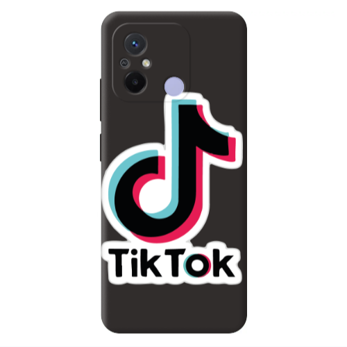 Xiaomi Redmi 12C Tik Tok Black Colored Silicone TPU Θήκη